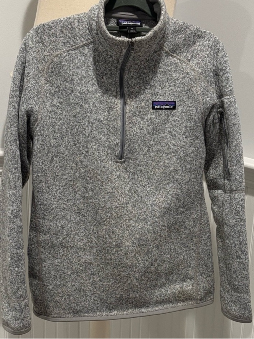 Patagonia Heather Gray Quarter-Zip Fleece Pullover size M